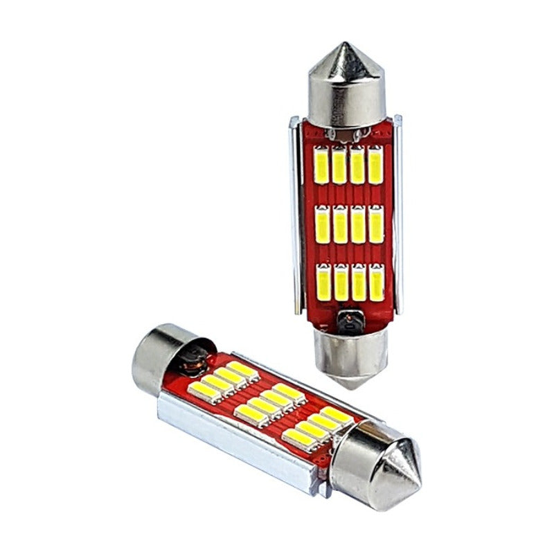 Par De Ampolletas Led 12v, C10w T11 X 41 - 12 X 2835 Smd