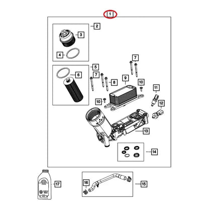 Enfriador Aceite Jeep Wrangler - Grand Cherokee 3.6 14 - 19