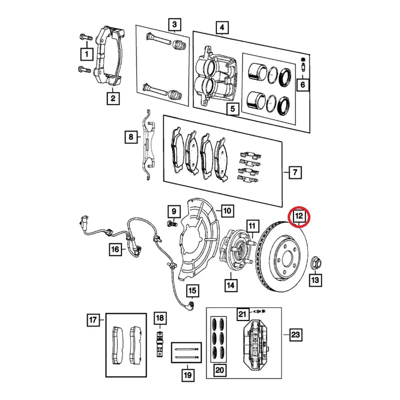 Disco De Freno Delantero Jeep Grand Cherokee 3.6 5.7 2011/21