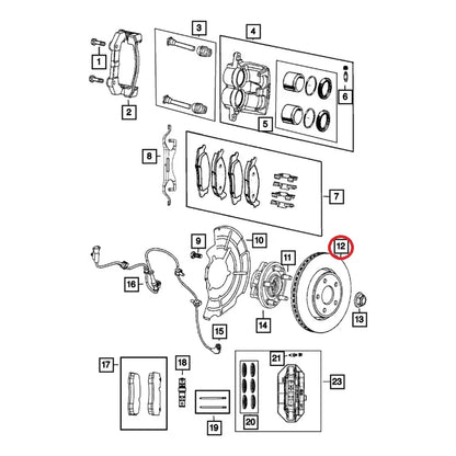 Disco De Freno Delantero Jeep Grand Cherokee 3.6 5.7 2011/21