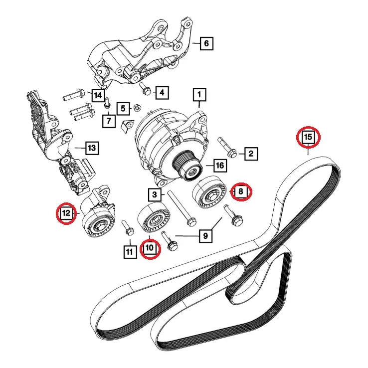 Kit Correa Accesorio Tensor Dodge Journey 2.4 (2009/2020)