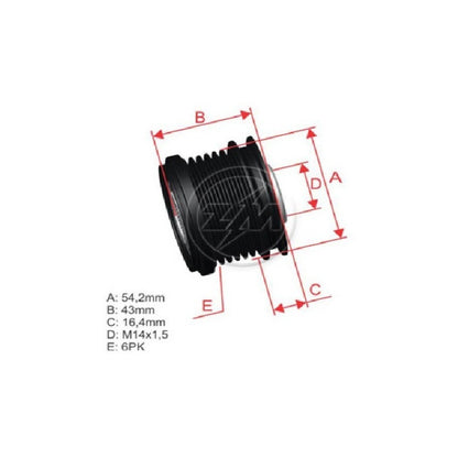 Polea Alternador Jeep Wrangler - Liberty - Nitro 2.8 Crd