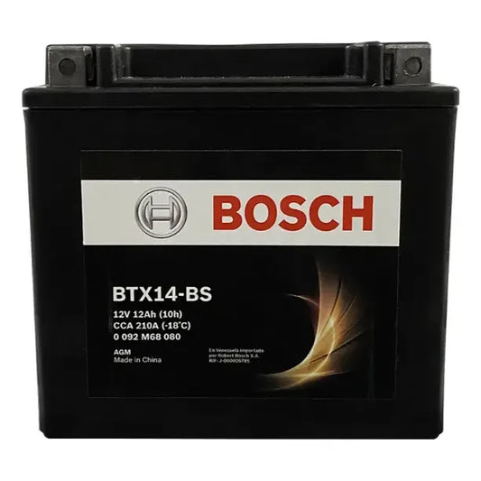 Batería Auxiliar Agm 12ah Btx14-bs Cca210 Izquierdo